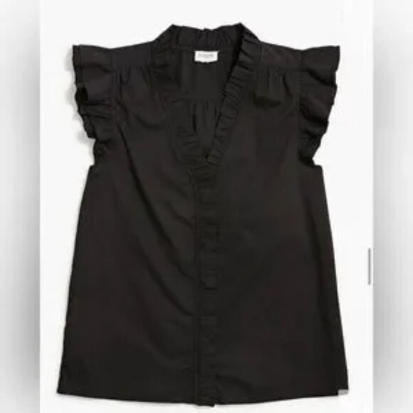 J Crew Factory Sleeveless ruffle top in black - Picture 2 of 4